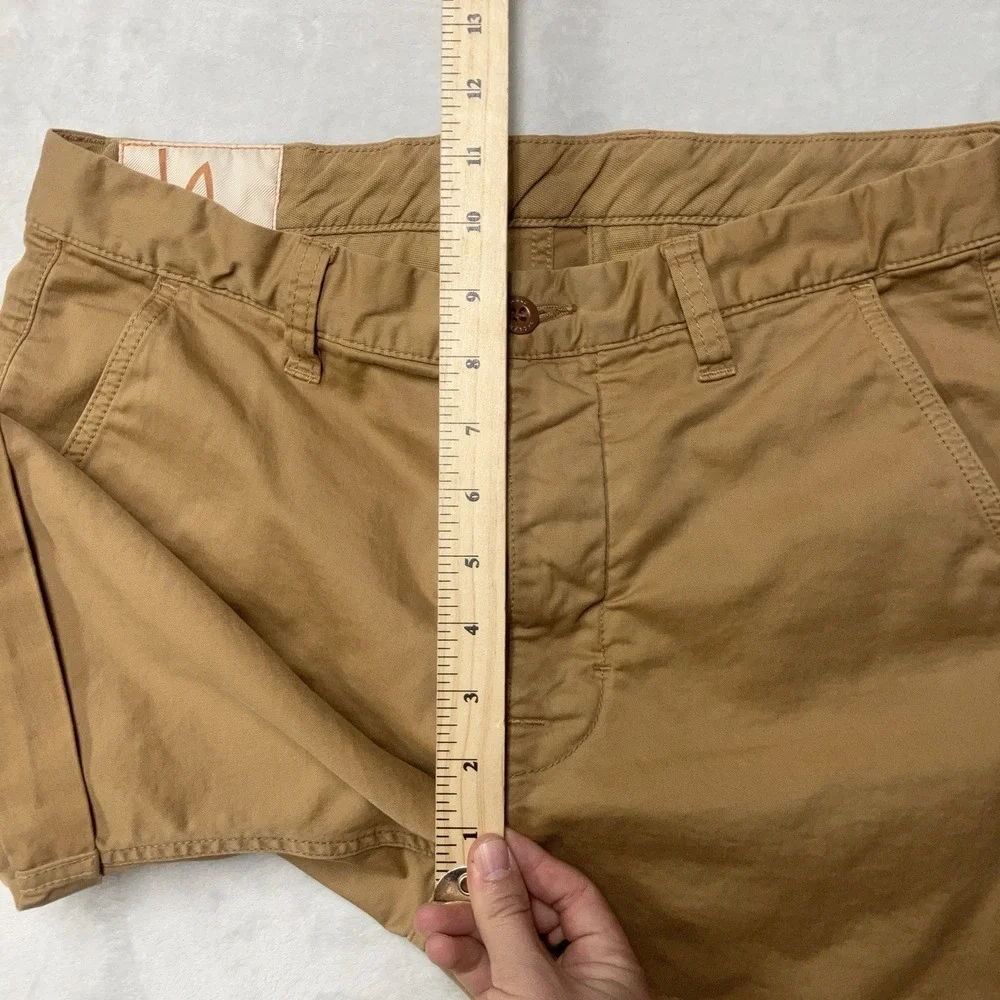 Nudie Jeans Co Luke Chino Shorts Mens 30 Fit 32 Camel Brown Camp Cotton 1010817
